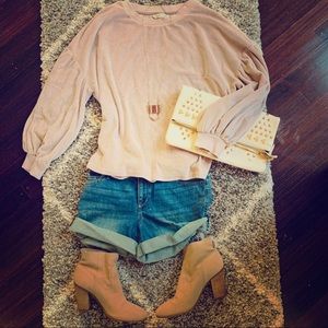 Crimson in Grace balloon sleeve top